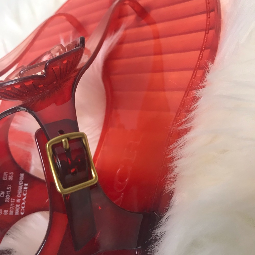 COACH-Pink Tea Rose Jelly Sandal (peony/wine) - Picture 7 of 7